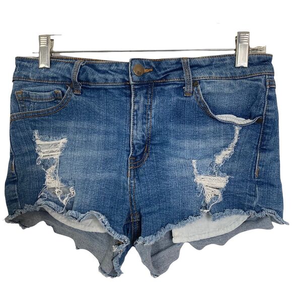 RSQ Cutoff Shorts Womens Size 9 Venice Midrise Denim Distressed - Picture 5 of 5